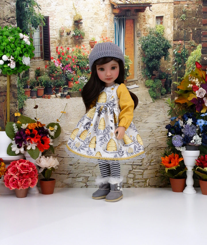 Bee Skep - dress with boots for Ruby Red Fashion Friends doll