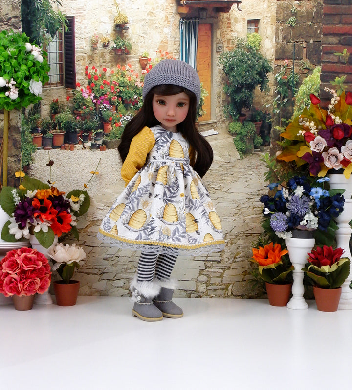 Bee Skep - dress with boots for Ruby Red Fashion Friends doll