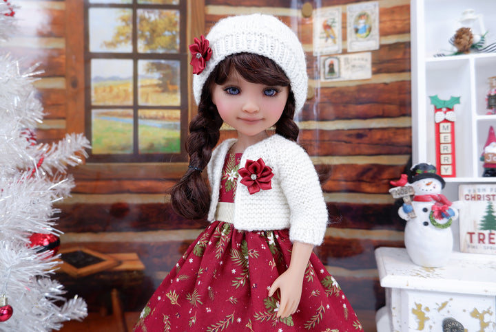 Bethlehem Stars - dress and sweater with shoes for Ruby Red Fashion Friends doll