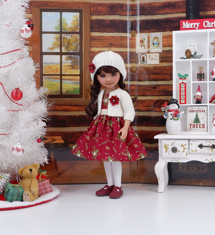 Bethlehem Stars - dress and sweater with shoes for Ruby Red Fashion Friends doll