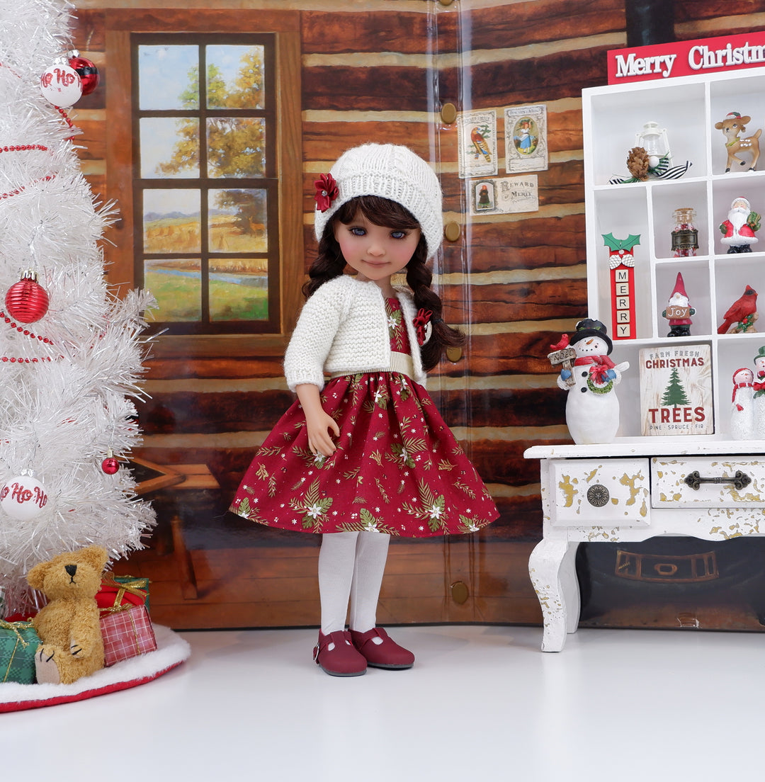 Bethlehem Stars - dress and sweater with shoes for Ruby Red Fashion Friends doll