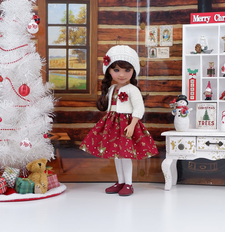 Bethlehem Stars - dress and sweater with shoes for Ruby Red Fashion Friends doll