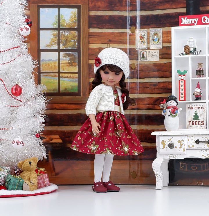 Bethlehem Stars - dress and sweater with shoes for Ruby Red Fashion Friends doll