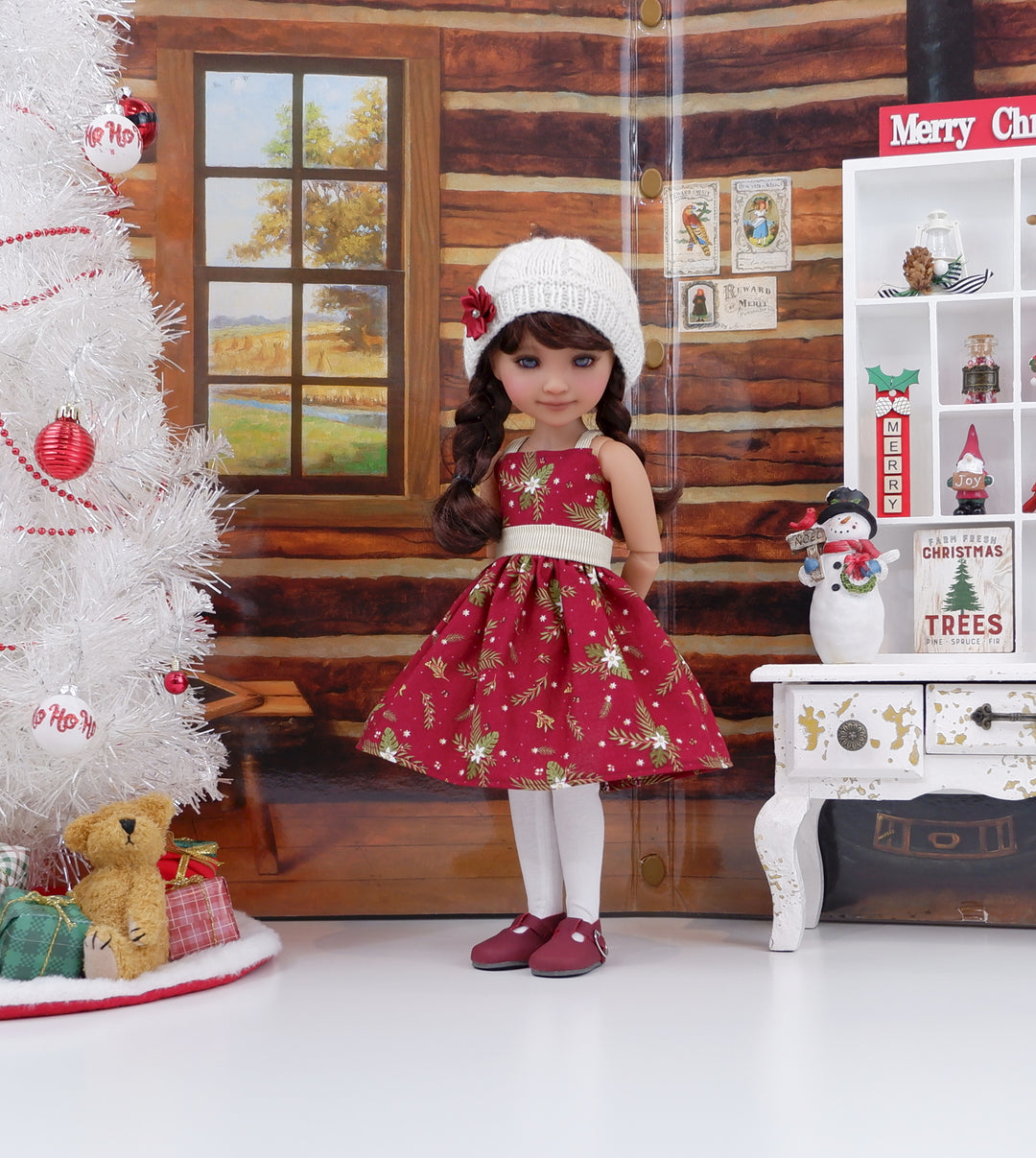 Bethlehem Stars - dress and sweater with shoes for Ruby Red Fashion Friends doll