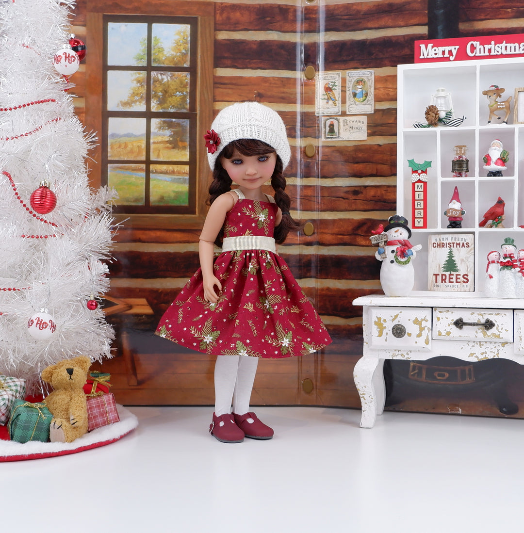 Bethlehem Stars - dress and sweater with shoes for Ruby Red Fashion Friends doll