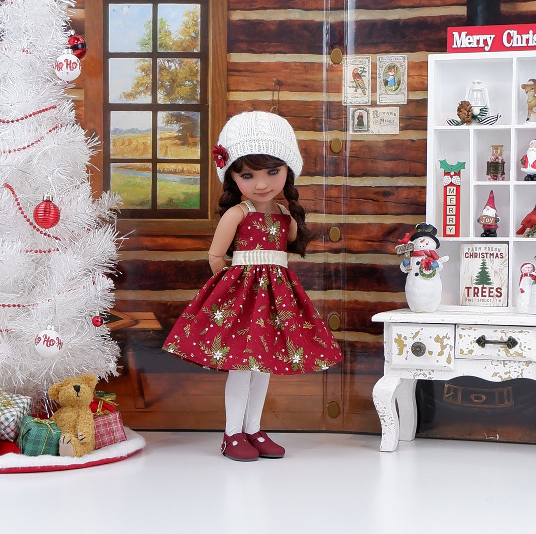 Bethlehem Stars - dress and sweater with shoes for Ruby Red Fashion Friends doll