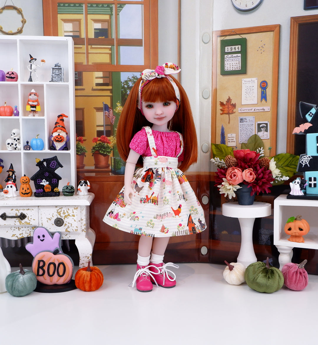 Bewitching Barnyard - blouse & jumper with boots for Ruby Red Fashion Friends doll