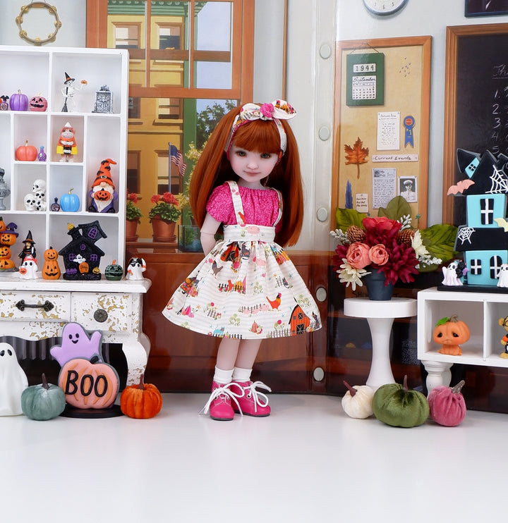 Bewitching Barnyard - blouse & jumper with boots for Ruby Red Fashion Friends doll