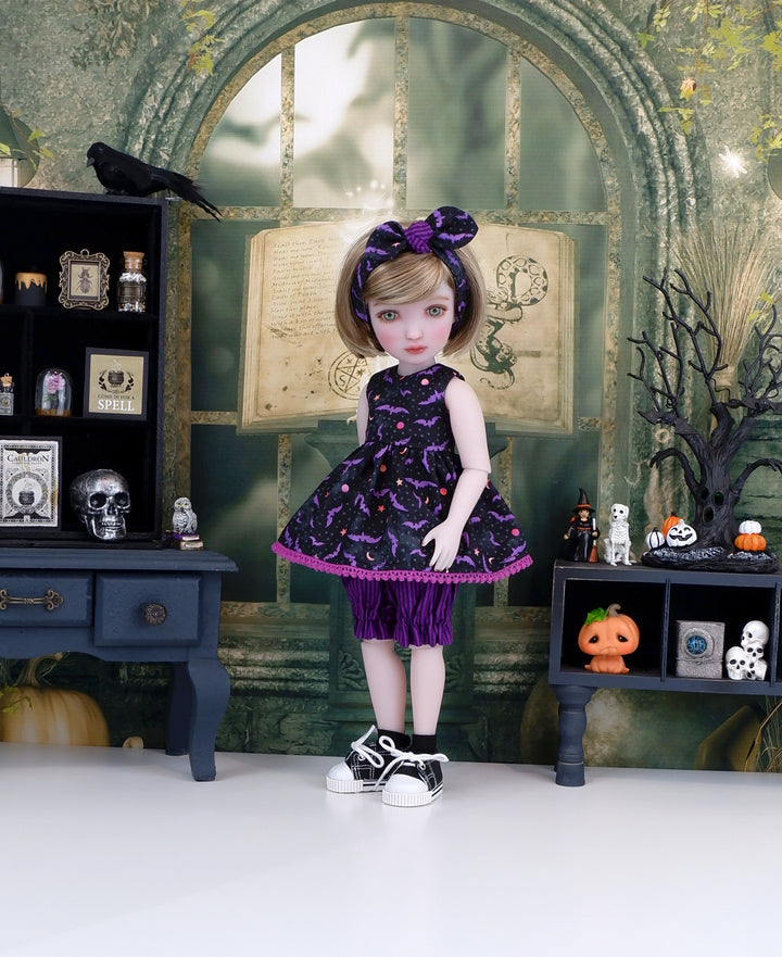 Bewitching Bats - top & bloomers with shoes for Ruby Red Fashion Friends doll