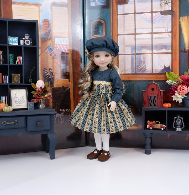 Birmingham Oak - dress with shoes for Ruby Red Fashion Friends doll