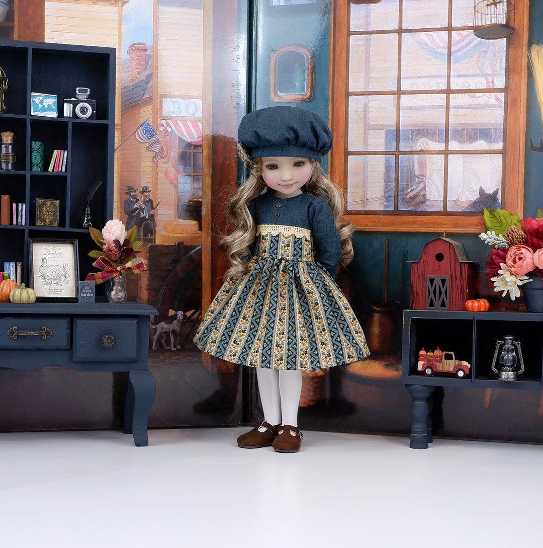 Birmingham Oak - dress with shoes for Ruby Red Fashion Friends doll