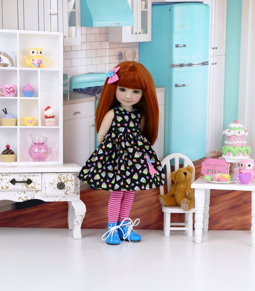 Birthday Cake - dress with boots for Ruby Red Fashion Friends doll