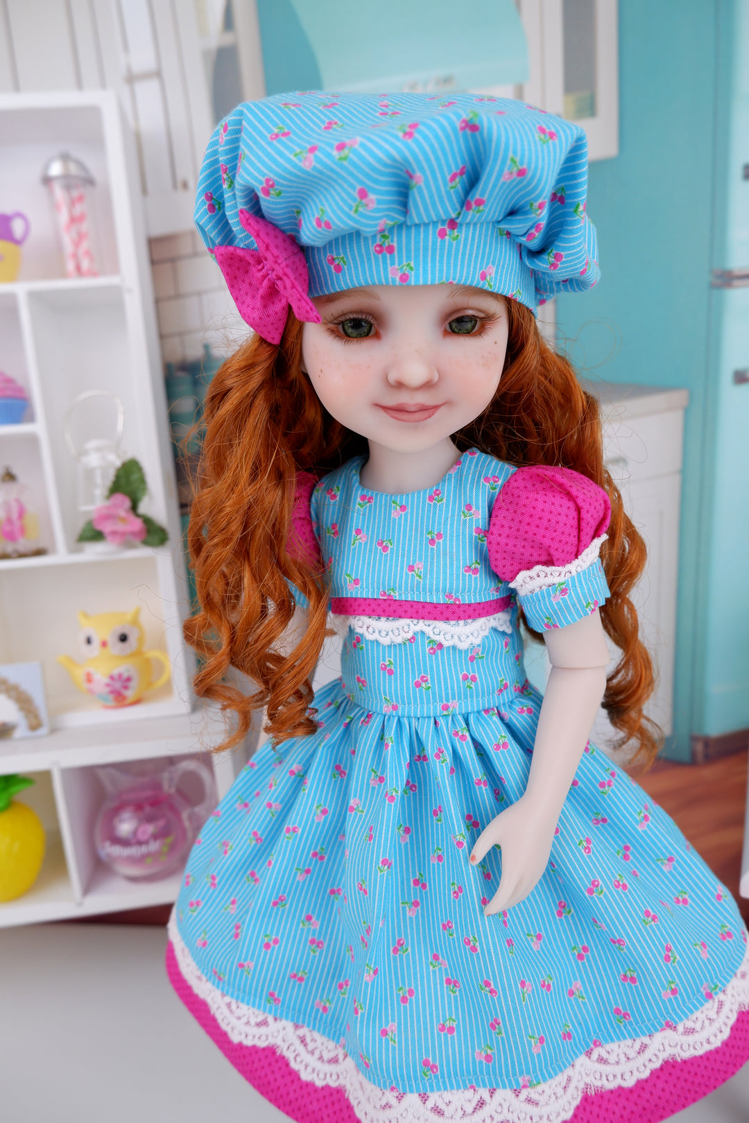 Bitty Cherries - dress and shoes for Ruby Red Fashion Friends doll