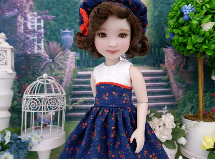 Bitty Orange Blooms - dress and shoes for Ruby Red Fashion Friends doll