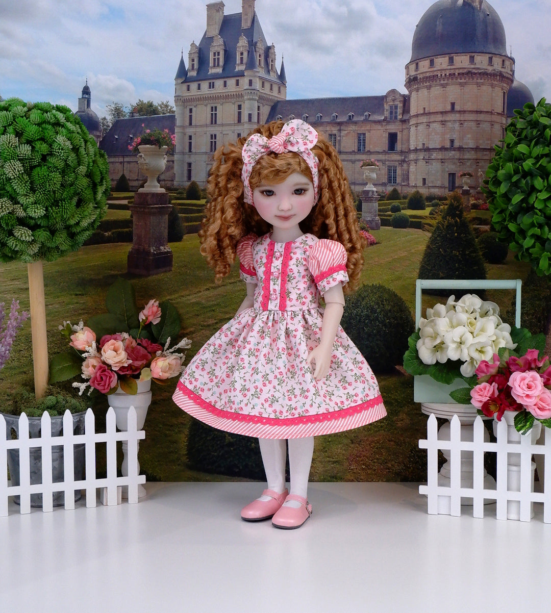 Bitty Posies Blush - dress and shoes for Ruby Red Fashion Friends doll