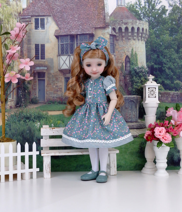 Bitty Posies Ocean - dress and shoes for Ruby Red Fashion Friends doll