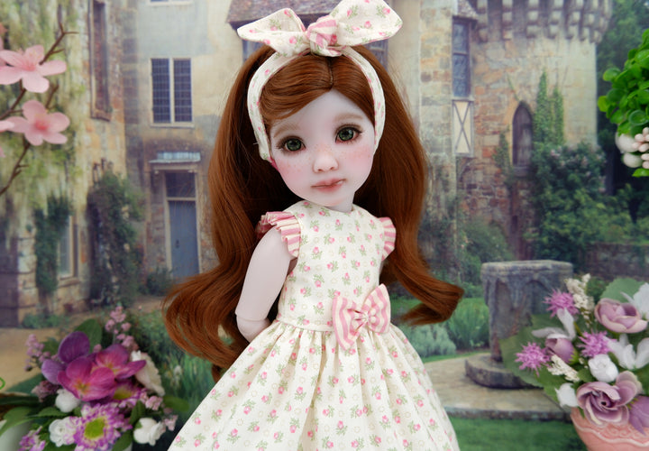 Bitty Rosebuds - dress with sandals for Ruby Red Fashion Friends doll