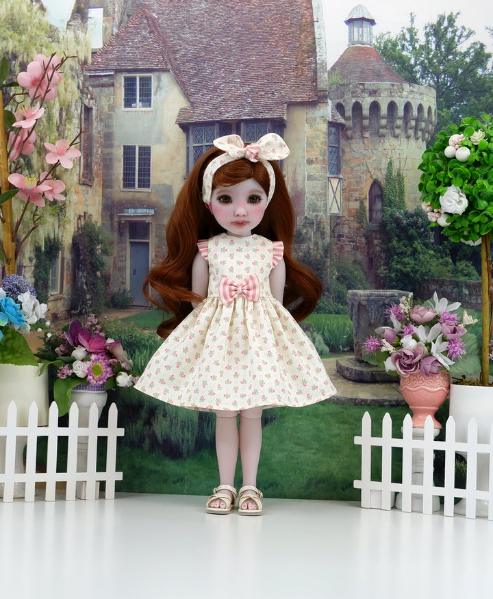 Bitty Rosebuds - dress with sandals for Ruby Red Fashion Friends doll