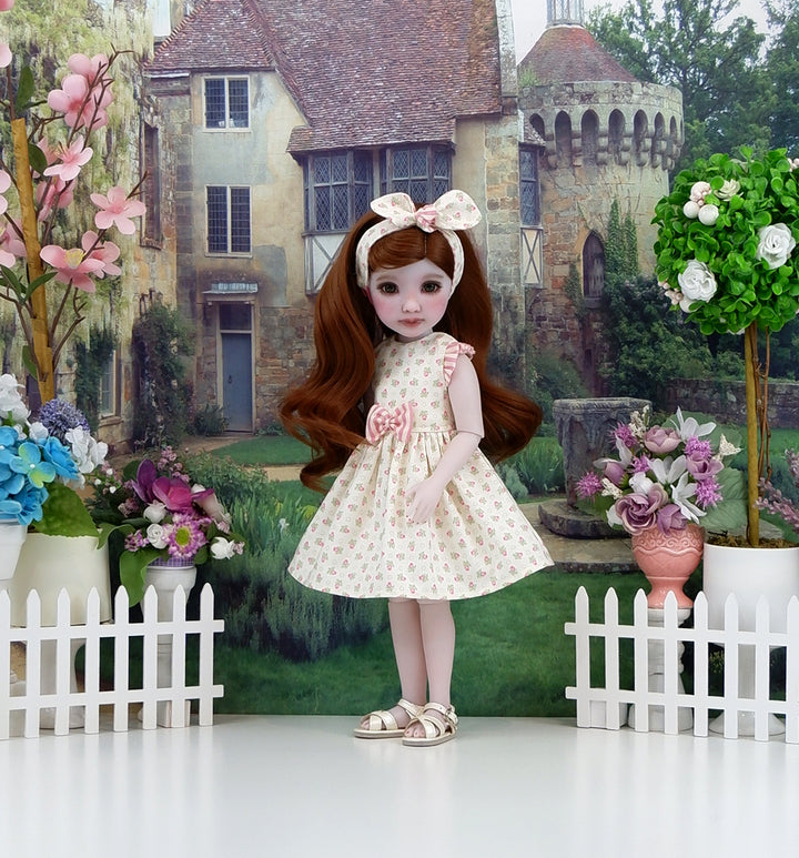 Bitty Rosebuds - dress with sandals for Ruby Red Fashion Friends doll