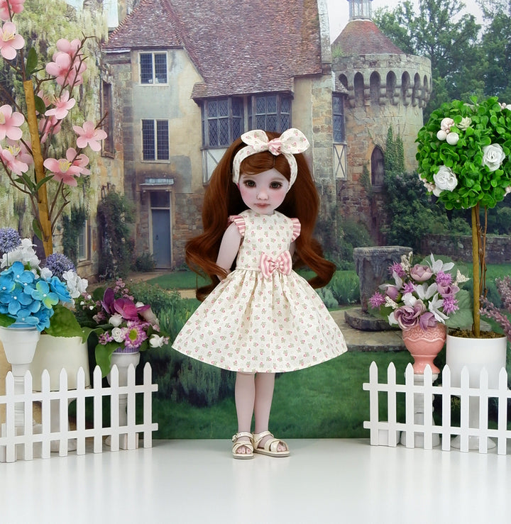 Bitty Rosebuds - dress with sandals for Ruby Red Fashion Friends doll