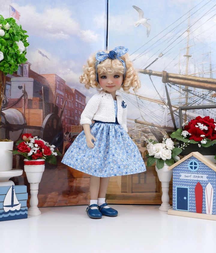 Bitty Sailor - dress and sweater with shoes for Ruby Red Fashion Friends doll