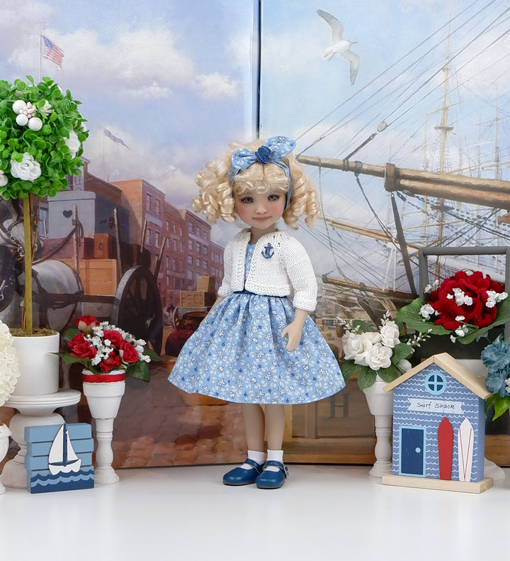 Bitty Sailor - dress and sweater with shoes for Ruby Red Fashion Friends doll