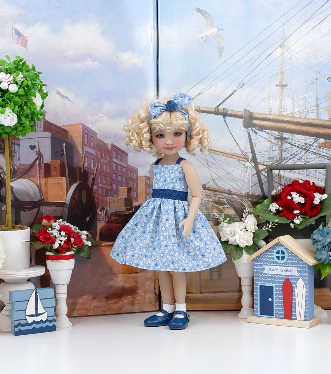 Bitty Sailor - dress and sweater with shoes for Ruby Red Fashion Friends doll