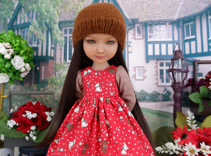 Bitty Terrier - dress ensemble with boots for Ruby Red Fashion Friends doll