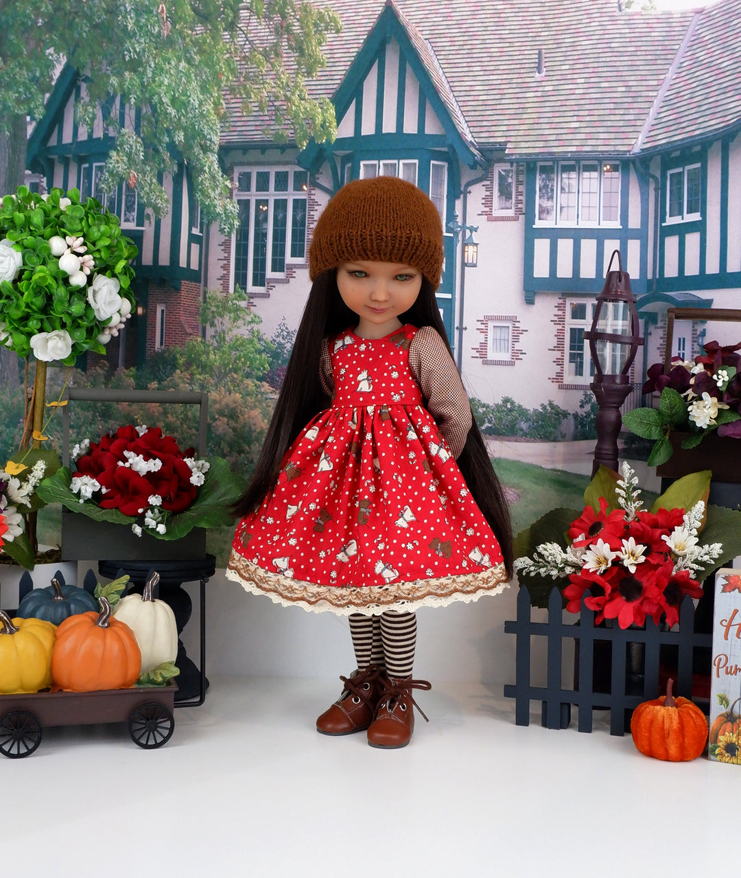 Bitty Terrier - dress ensemble with boots for Ruby Red Fashion Friends doll