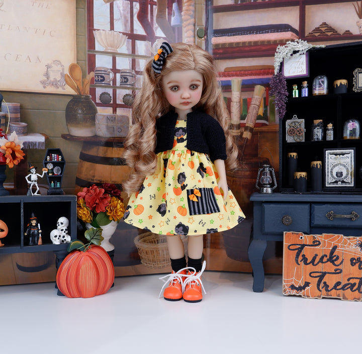 Black Cat - dress with sweater & boots for Ruby Red Fashion Friends doll