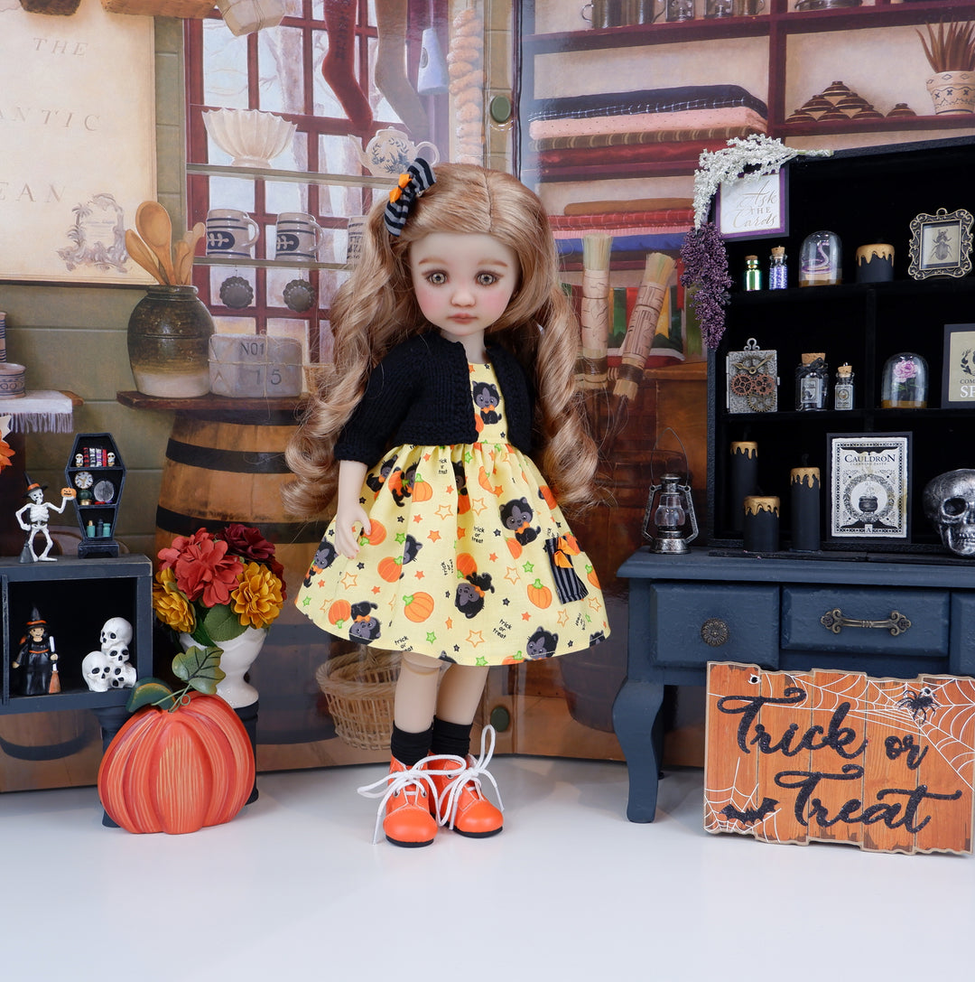 Black Cat - dress with sweater & boots for Ruby Red Fashion Friends doll