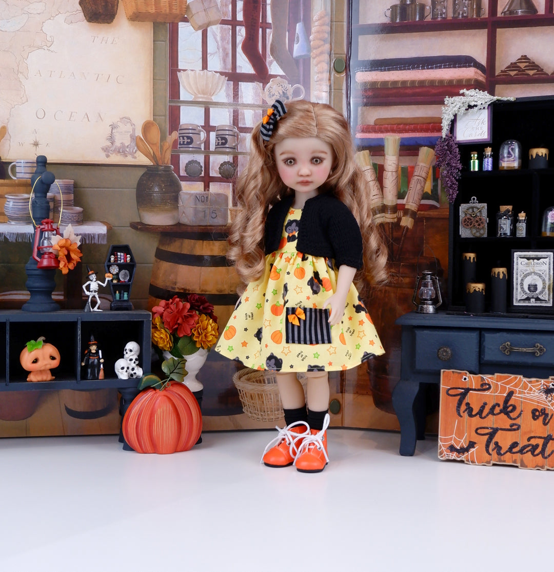 Black Cat - dress with sweater & boots for Ruby Red Fashion Friends doll