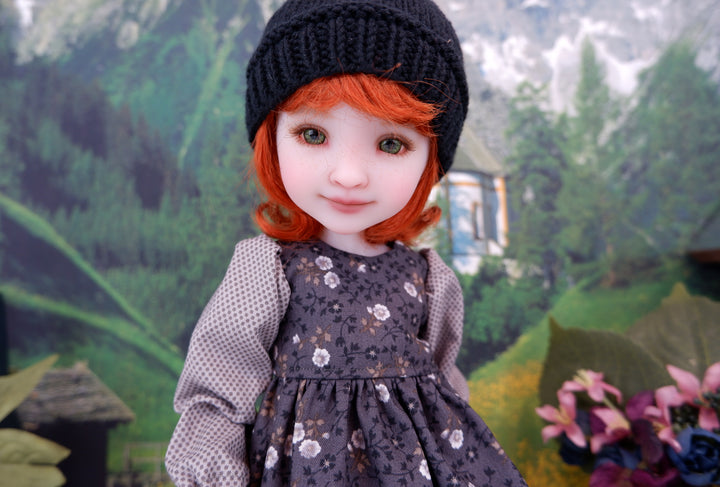 Blooming in Shadows - dress ensemble with boots for Ruby Red Fashion Friends doll