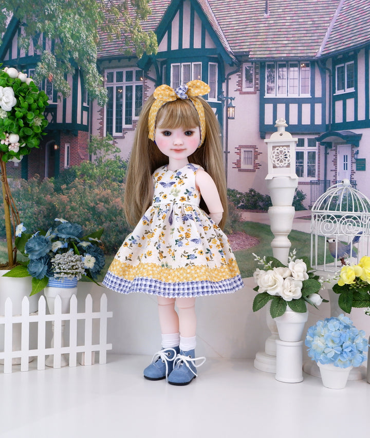 Blue Butterfly - dress with boots for Ruby Red Fashion Friends doll