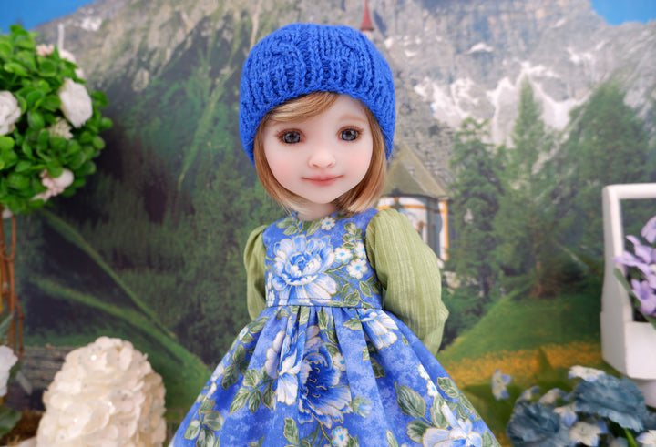 Blue Camellias - dress with boots for Ruby Red Fashion Friends doll