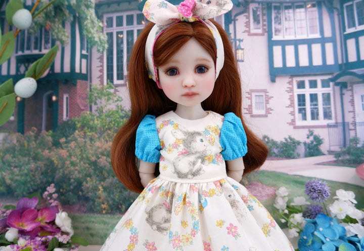 Blue Eyed Bunny - dress and boots for Ruby Red Fashion Friends doll