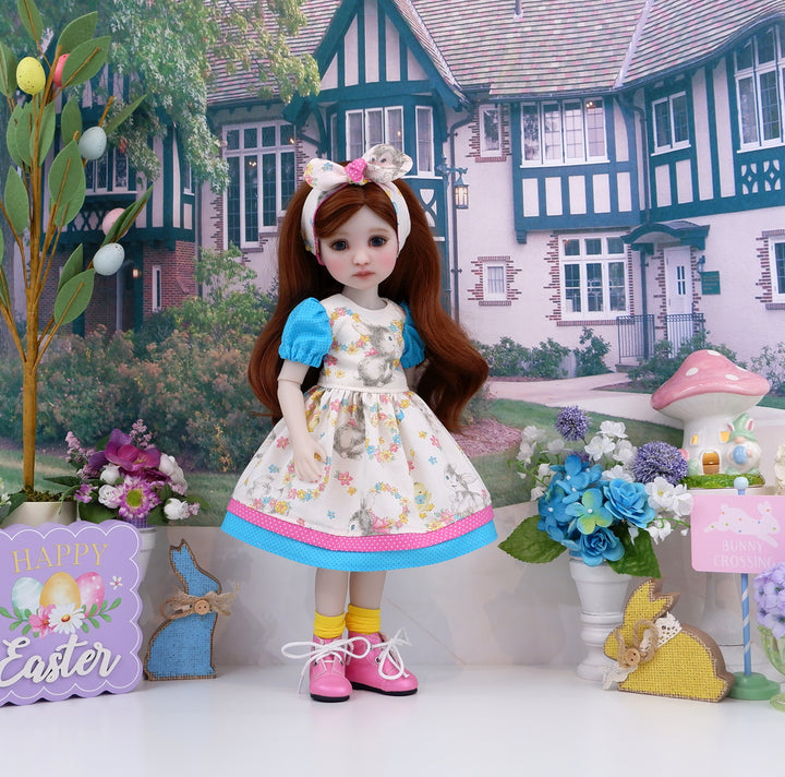 Blue Eyed Bunny - dress and boots for Ruby Red Fashion Friends doll