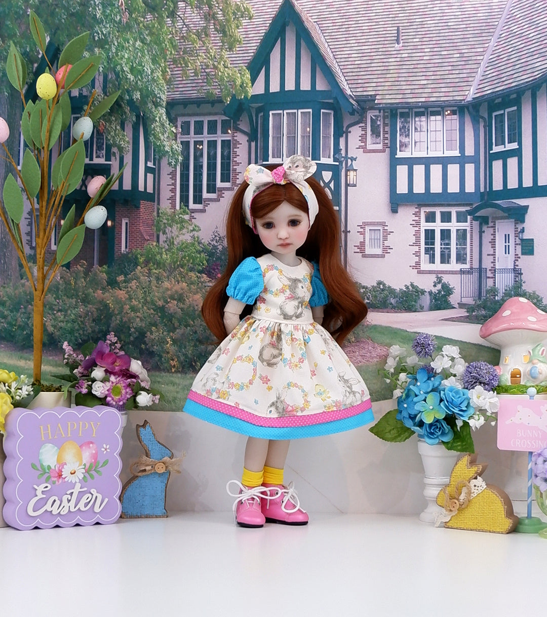Blue Eyed Bunny - dress and boots for Ruby Red Fashion Friends doll
