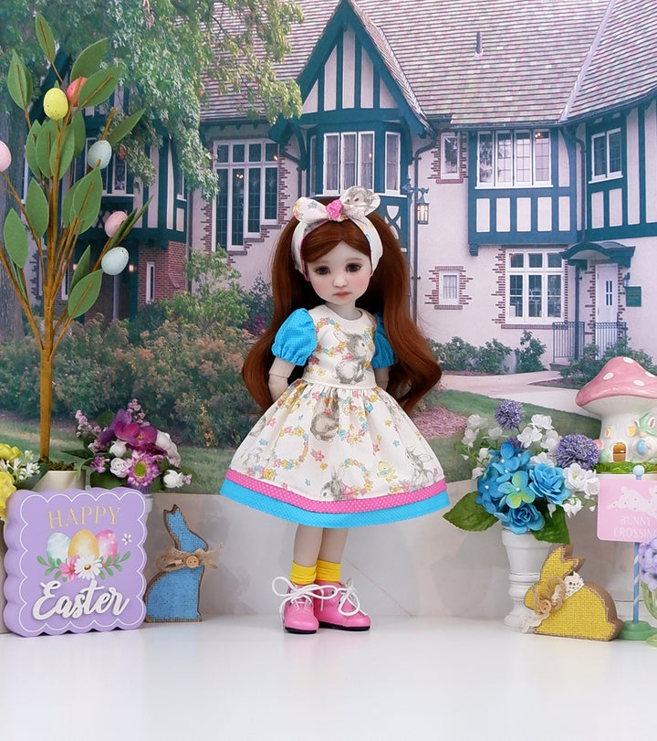 Blue Eyed Bunny - dress and boots for Ruby Red Fashion Friends doll