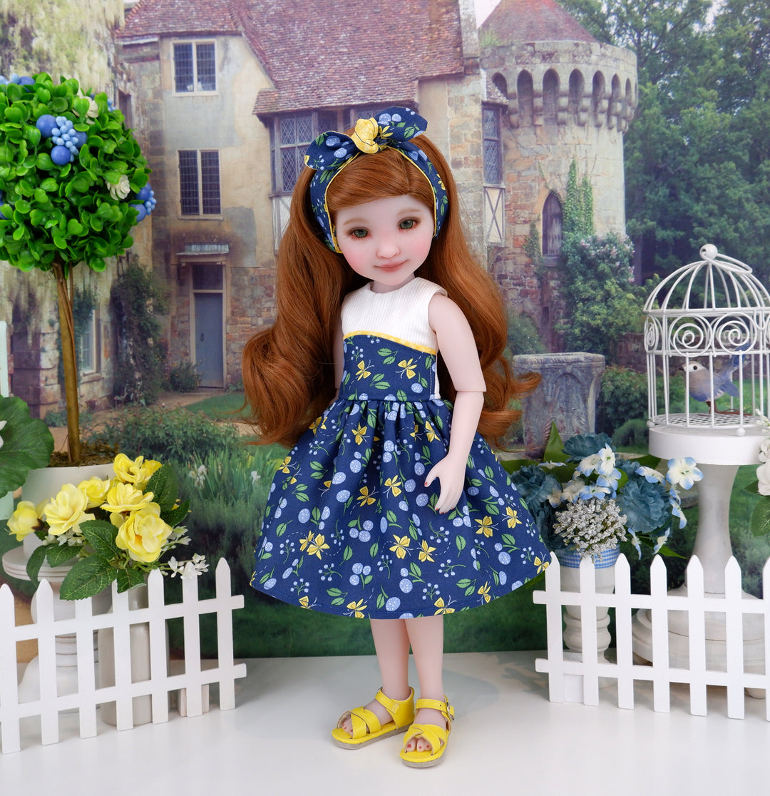 Blue Wonder - dress and sandals for Ruby Red Fashion Friends doll