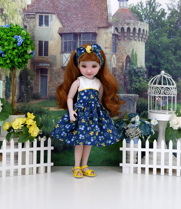 Blue Wonder - dress and sandals for Ruby Red Fashion Friends doll