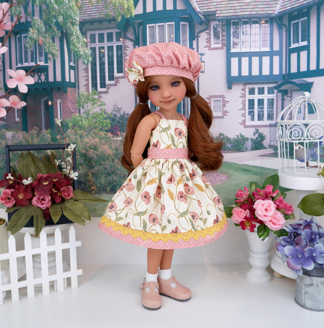 Blushing Poppies - dress with shoes for Ruby Red Fashion Friends doll