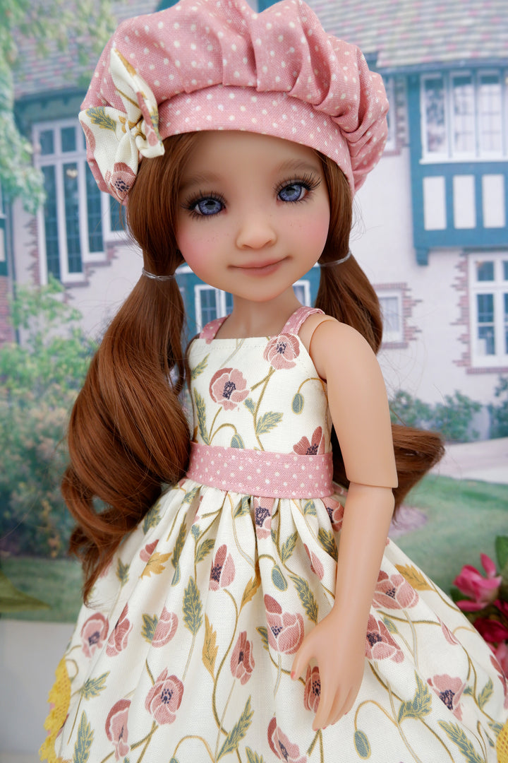 Blushing Poppies - dress with shoes for Ruby Red Fashion Friends doll