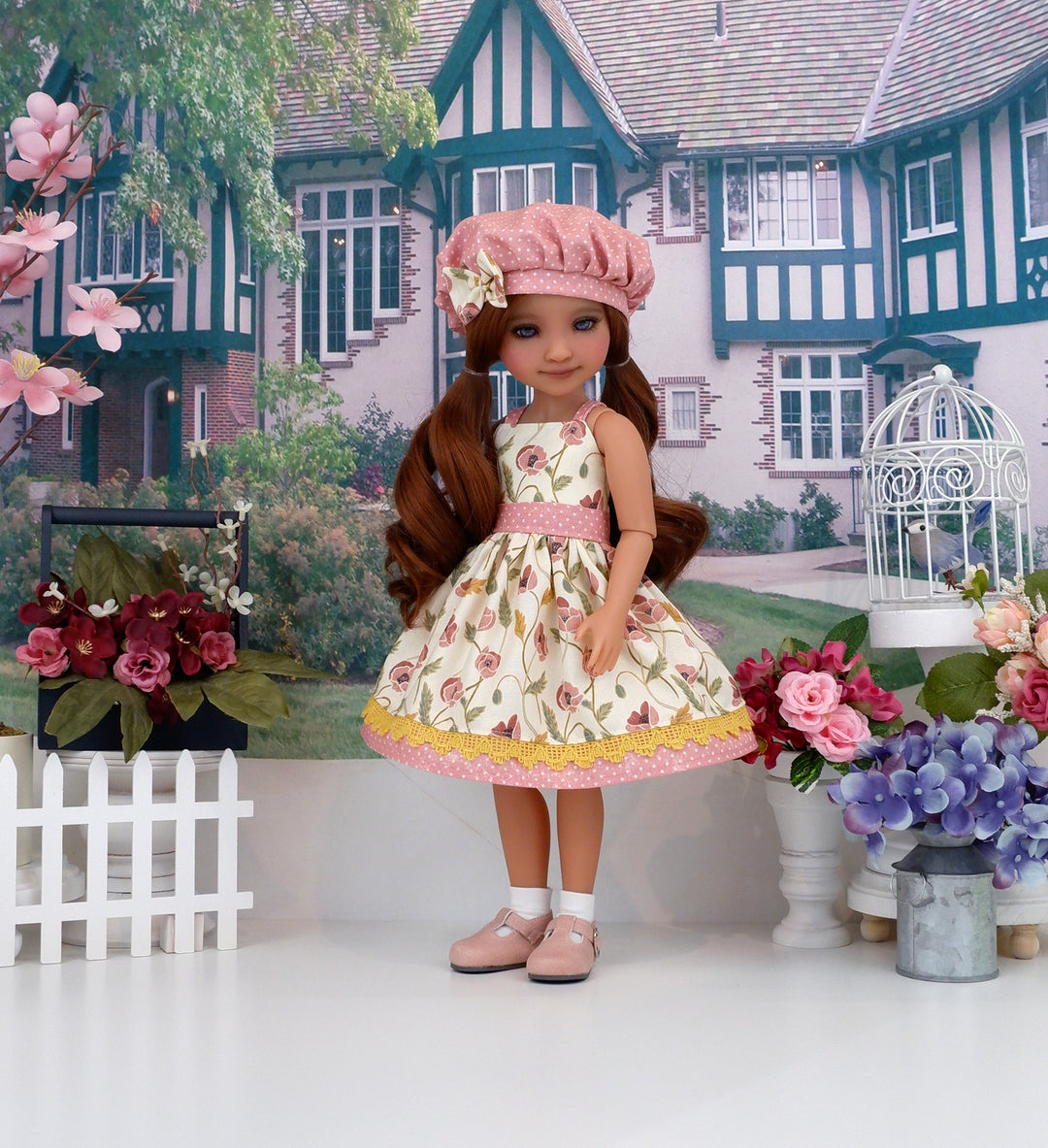 Blushing Poppies - dress with shoes for Ruby Red Fashion Friends doll