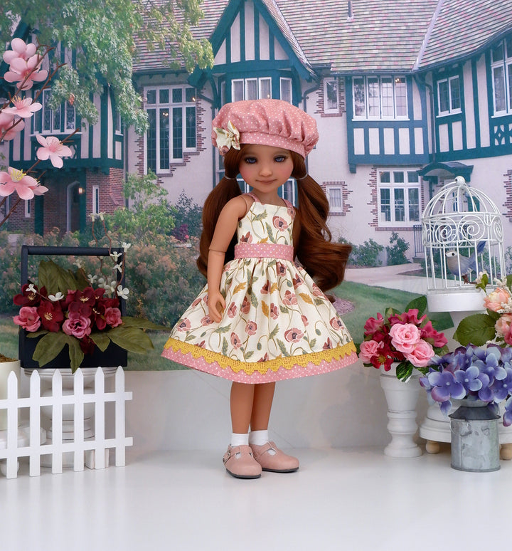 Blushing Poppies - dress with shoes for Ruby Red Fashion Friends doll