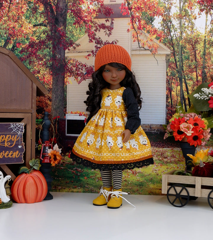 Boo to You! - dress ensemble with boots for Ruby Red Fashion Friends doll