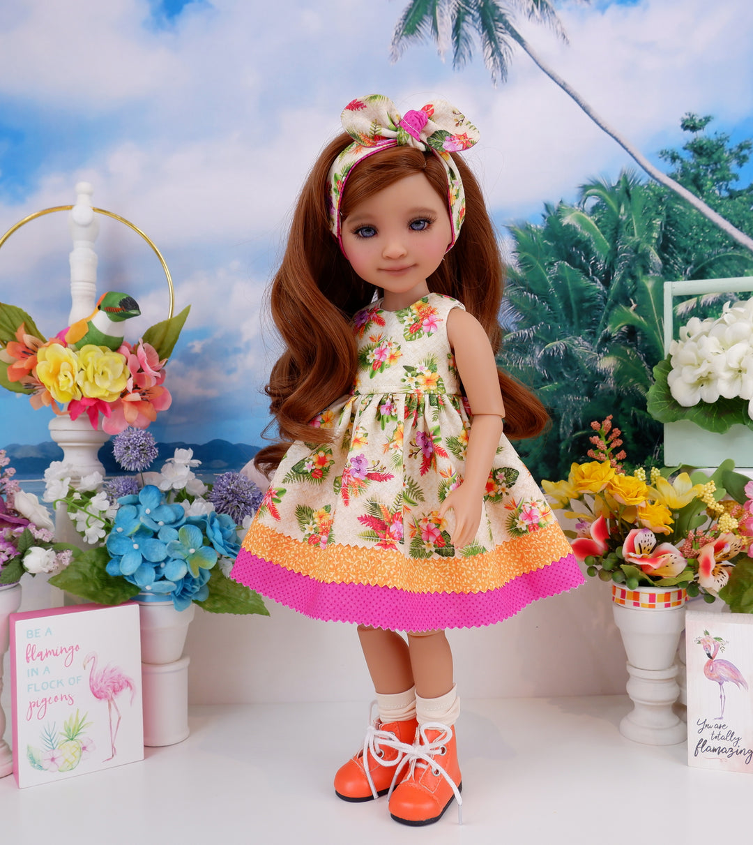 Bouquet Tropicana - dress with boots for Ruby Red Fashion Friends doll