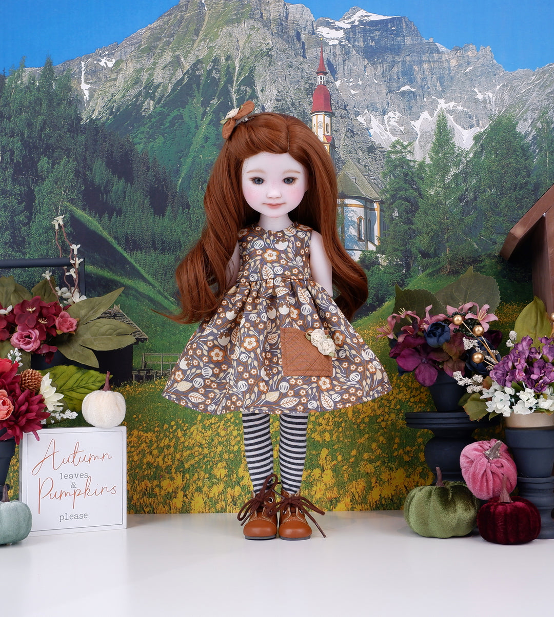 Breath of Autumn - dress with sweater & boots for Ruby Red Fashion Friends doll