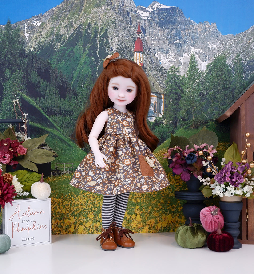 Breath of Autumn - dress with sweater & boots for Ruby Red Fashion Friends doll
