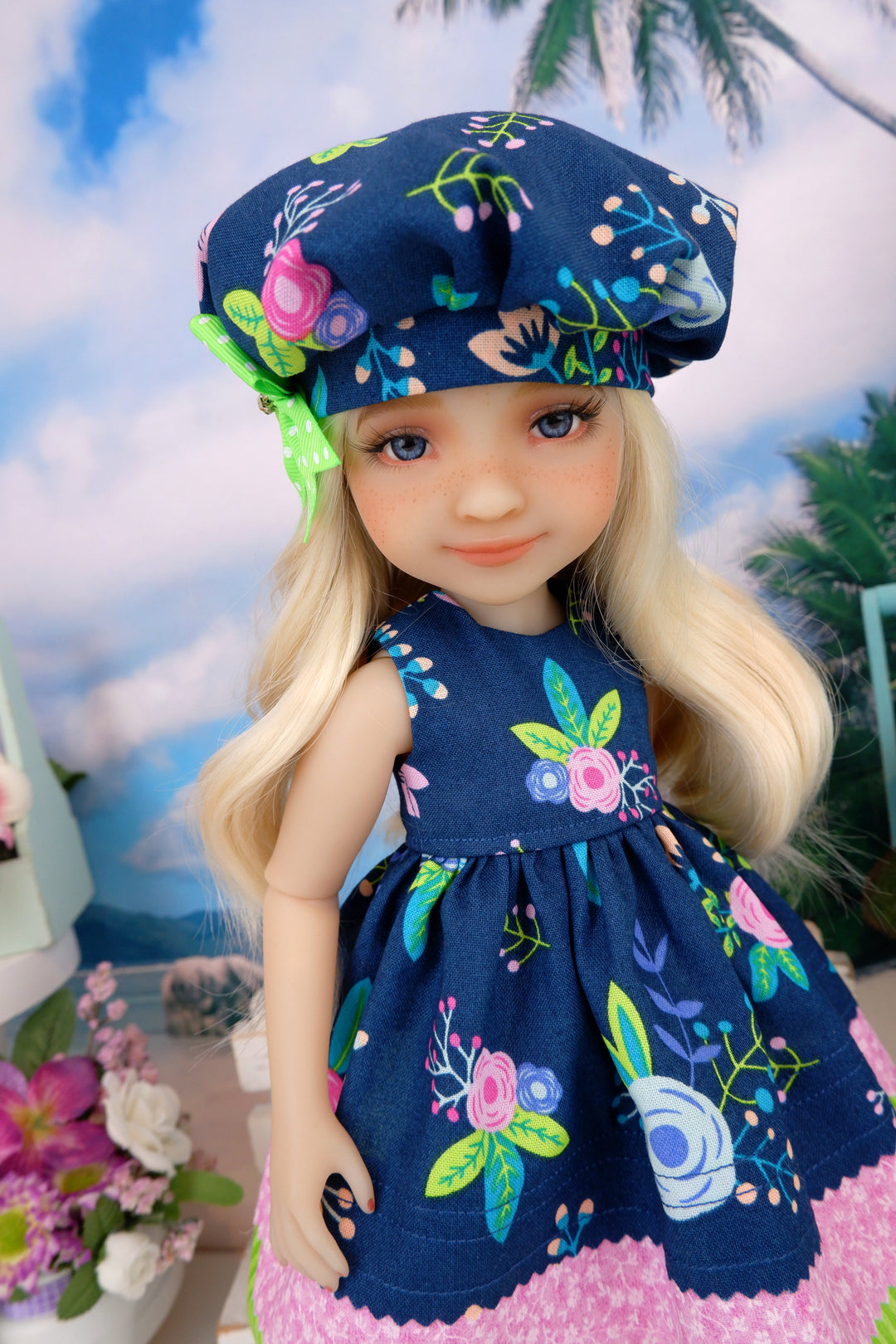 Bright Flowers - dress with boots for Ruby Red Fashion Friends doll